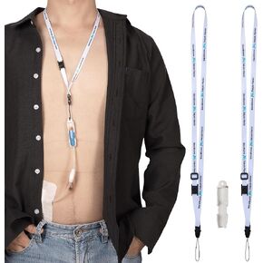 Smaller Peritoneal Dialysis Catheter Transfer Set Holder. PD Secure Shower Accessories. 2 Adjustable Neck Lanyards with, Breakaway Feature for Safety. (White)