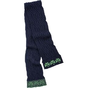 SAOL 100% Merino Wool - Irish Aran Scarf with Green Shamrock for Women in Kuwait
