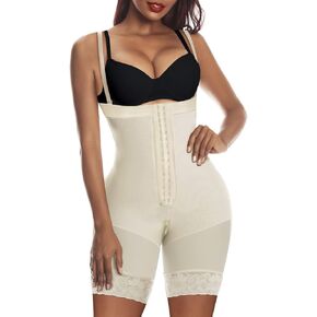 YIANNA Fajas Colombianas Shapewear for Women Tummy Control Body Shaper Butt Lifter Thigh Slimmer with Zipper Crotch