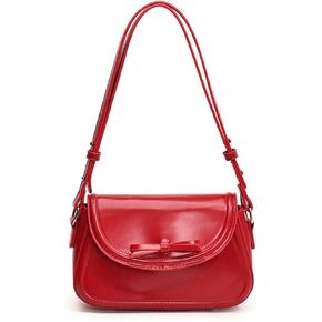 Red Shoulder Bag Y2k Purse for Women Trendy Leather Handbag 90s Clutch Purse Top Handle Satchel