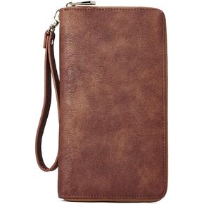 CLUCI Hobo Bags for Women Vegan Leather Handbags Large Ladies Purse Shoulder Bag Brown and Women Wallet Large Nubuck Leather Designer Zip Around Card Holder Organizer Ladies Travel Bundles