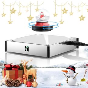 Huanyu 360 درجة دوارة منصة عرض الإرتفاع المغناطيسي 4 أضواء LED مضادة للجاذبية العائمة دوران تلقائي الإرتفاع المغناطيسي رفع مرحلة عرض المجوهرات نموذج الديكور تحميل 300 جرام in Kuwait