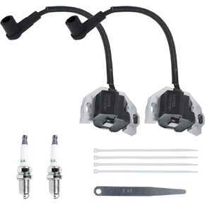 21171-0743 Ignition Coil and Spark Plug Kit for Kawasaki FR651V FR691V FX751V FX801V FX850V FR600V, Compatible with John Deere Engine