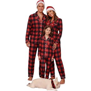 iClosam Christmas Family Matching Pajamas Long Sleeve Button Down Pj Set Festival Party Sleepwear