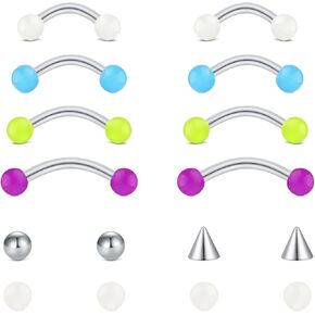 Briana Williams Rook Eyebrow Piercing Jewelry Eyebrow Rings Rook Earrings Surgical Steel Curved Barbell Tiny Vertical Labret Lip Belly Snake Eye Surface Tragus Piercing Jewelry 16g 6mm 8mm 10mm 12mm in Kuwait