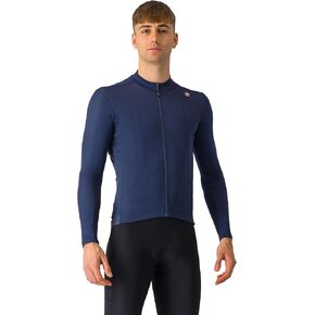 Castelli Men’s Espresso Thermal Jersey, Long Sleeve Full Zip Up Fleece Lined Jersey for Road & Gravel Cycling and Biking