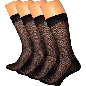RONDO Ultra Thin Light Breathable Summer Cotton Dress Socks for Men 4 Pack