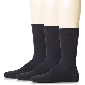 Hugh Ugoli Mens Cotton Dress Socks, Plain Colors, Regular Fit, Crew, Casual Socks, Shoe Size 6 to 15 (3 Pack)