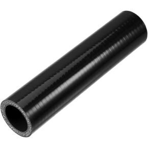 1" ID 6" Length 4-Ply Reinforced High Temp Straight Coupler Silicone Reducer Hose Black for Car Intercooler Intake Piping Replacement Car Parts