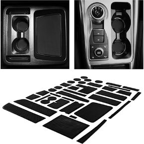 CupHolderHero fits Ford Explorer Accessories 2020-2023 Premium Custom Interior Non-Slip Anti Dust Cup Holder Inserts, Center Console Liner Mats, Door Pocket Liners 37pc Set (Solid Black)