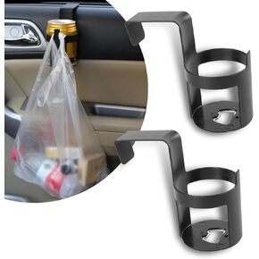 2 PCS Car Door Cup Holder, Portable Water Cup Storage, Car Beverage Holder, Universal for Most Cars (Black #1)