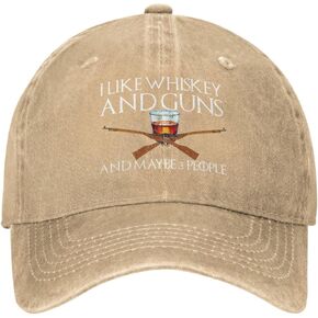 I Like Whiskey and Guns and Maybe 3 People Hat for Men Baseball Hat with Design Hat