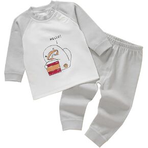 100% Organic Cotton Soft Baby Toddler Pants Set for Boys and Girls Unisex, Long Sleeve, 0-6T