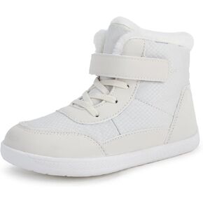 Toddler/Little/Big Kids Barefoot Shoes Girls Boys Winter Wide Toe Box Fur Lined Warm Anti-Slip Minimalist High Top Snow Boots