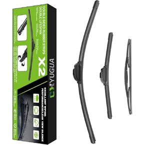 wiper Blade Replacement for Forester 2012-2018, Outback 2015-2019, Windshield Wiper Blades 26"+17" With Rear Wiper 14" (Set of 3) U/J HOOK, Double Sided Rubber Strips and Longer Life