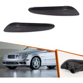 ADIIL For 2003-2006 Mercedes W211 E-Class Smoked Lens Amber LED Front Bumper Side Marker Lights