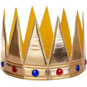 Regal Gold King Crown, Soft Royal Prince Costume Crown for Boys Girls Birthday Gift Halloween Party Accessories (Style D)