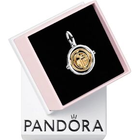 PANDORA Two-Tone Fú Spinning Dangle Charm - Bracelet Charm Moments Bracelets - 14k Gold & Sterling Silver - Gift for Her - Jewelry for Women with Gift Box