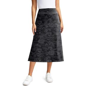 Viodia Womens Midi Skirt with 4 Pockets Modest Skorts Skirts with Shorts High Waisted Long Skorts for Women Dressy Casual
