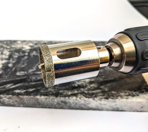 Drilax 2-1/2 Inch Diamond Drill Bit Tile Hole Saw Ceramic Porcelain Quartz Granite Kitchen Bathroom Shower Faucet Installation 2.5 Inches with Removable Center Pilot Drill Bit Locator Pin Locator in Saudi Arabia