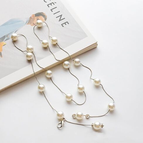 Pearl Belt for Women Adjustable Pearl Body Chain Charm Bridal Dresses Belt Dainty Silver Layered Waist Chain Belt for Bride Jewelry Accessory in Kuwait