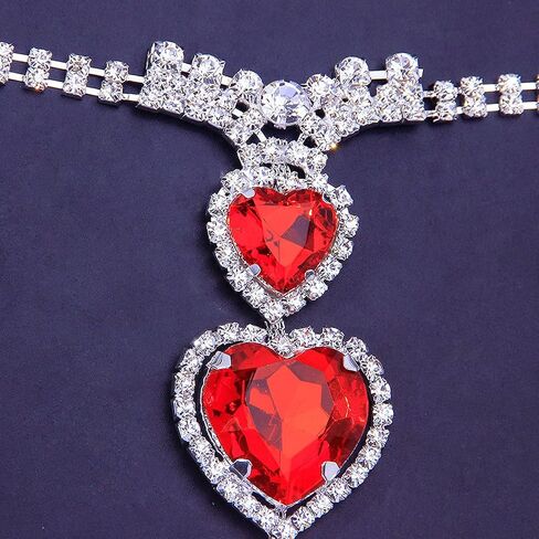 Sexy Red Heart Rhinestone Panties Thong Crystal Chain Thong Bikini Body Jewelry Rave G-String Chain for Women in Saudi Arabia