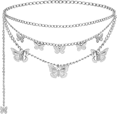 Chain Belts Multilayer Butterfly Waist Chain Adjustable Waist Belt for Women in Kuwait