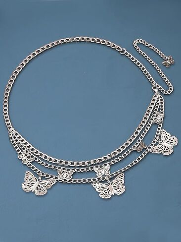 Chain Belts Multilayer Butterfly Waist Chain Adjustable Waist Belt for Women in Kuwait