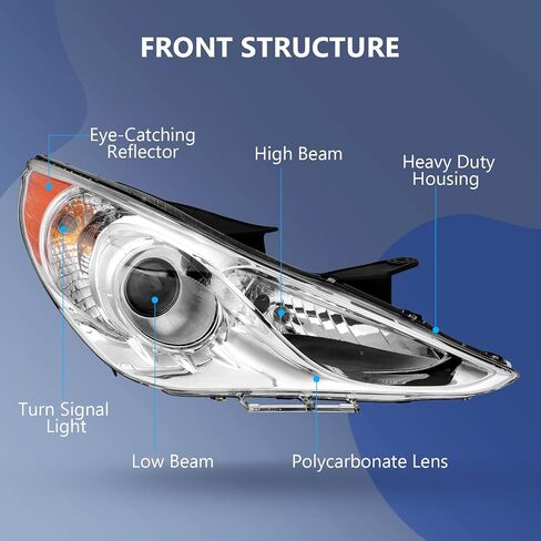 ECCPP Headlight Assembly For Hyundai Sonata 2011-2014 Driver and Passenger Side Headlamps in Saudi Arabia