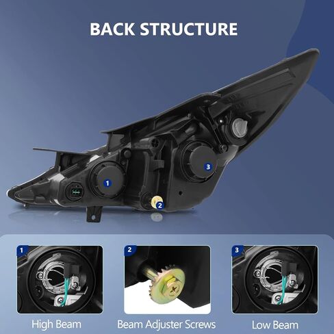 ECCPP Headlight Assembly For Hyundai Sonata 2011-2014 Driver and Passenger Side Headlamps in Saudi Arabia