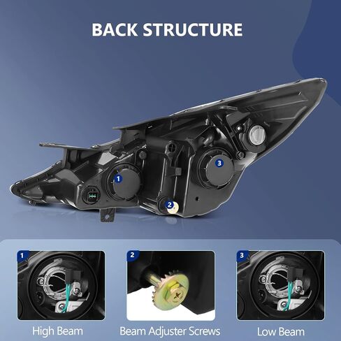 مجموعة مصابيح أمامية ECCPP لسيارة Hyundai Sonata 2011-2014 للمصابيح الأمامية الجانبية للسائق والراكب in Saudi Arabia