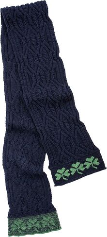 SAOL 100% Merino Wool - Irish Aran Scarf with Green Shamrock for Women in Kuwait