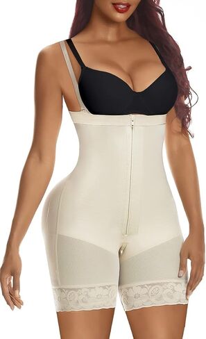 YIANNA Fajas Colombianas Shapewear for Women Tummy Control Body Shaper Butt Lifter Thigh Slimmer with Zipper Crotch in Saudi Arabia