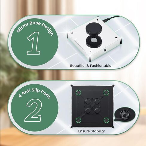 Huanyu 360 درجة دوارة منصة عرض الإرتفاع المغناطيسي 4 أضواء LED مضادة للجاذبية العائمة دوران تلقائي الإرتفاع المغناطيسي رفع مرحلة عرض المجوهرات نموذج الديكور تحميل 300 جرام in Kuwait