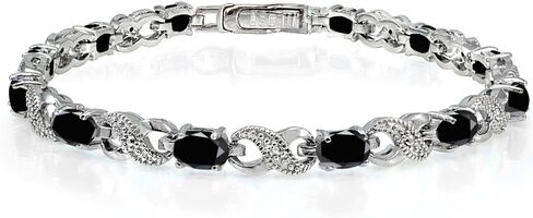 Ice Gems Sterling Silver Genuine or Created Gemstone Infinity Tennis Bracelet in Saudi Arabia