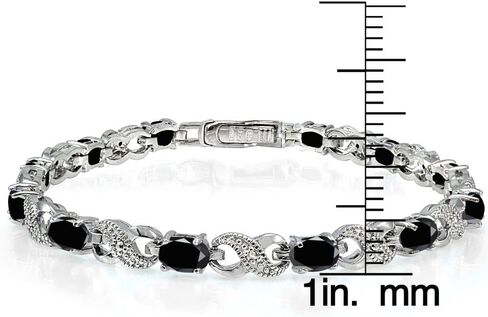 Ice Gems Sterling Silver Genuine or Created Gemstone Infinity Tennis Bracelet in Saudi Arabia
