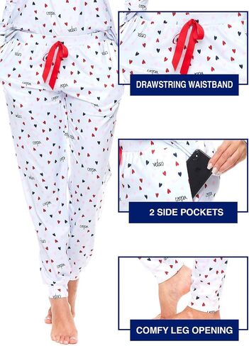 U.S. Polo Assn. 2 Piece Pajama Set for Women, Christmas Pajamas for Women, Holiday Pajamas for Women, Womens Christmas PJs in Kuwait