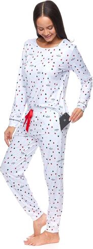U.S. Polo Assn. 2 Piece Pajama Set for Women, Christmas Pajamas for Women, Holiday Pajamas for Women, Womens Christmas PJs in Kuwait