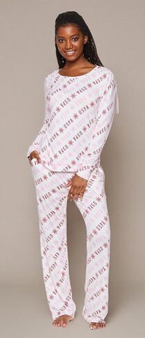 U.S. Polo Assn. 2 Piece Pajama Set for Women, Christmas Pajamas for Women, Holiday Pajamas for Women, Womens Christmas PJs in Saudi Arabia
