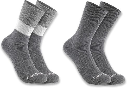 Carhartt Men's Midweight Synthetic-Wool Blend Colorblock Crew Sock 2 Pack in Saudi Arabia