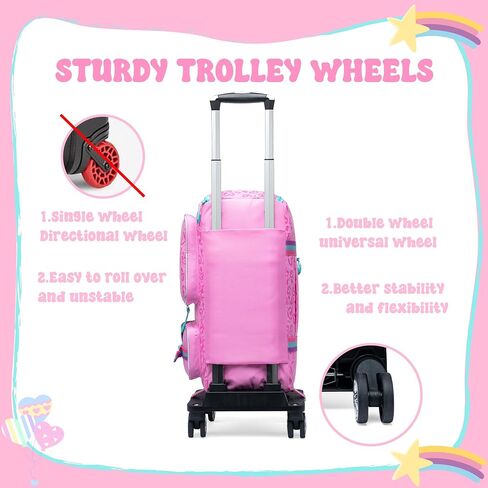 Girls Duffel Bag with Wheels Girls Travel Bag for Kids Overnight Bag with Toiletry Bag Dance Bag for Girls Rolling Duffle Bag with Wheels Gym Bag with Shoe Compartment in Kuwait