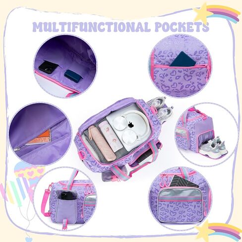 Girls Duffel Bag with Wheels Girls Travel Bag for Kids Overnight Bag with Toiletry Bag Dance Bag for Girls Rolling Duffle Bag with Wheels Gym Bag with Shoe Compartment in Kuwait