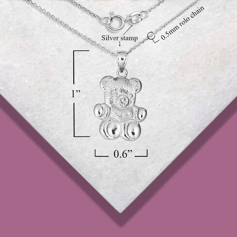 Sterling Silver Teddy Bear Pendant Charm in Saudi Arabia