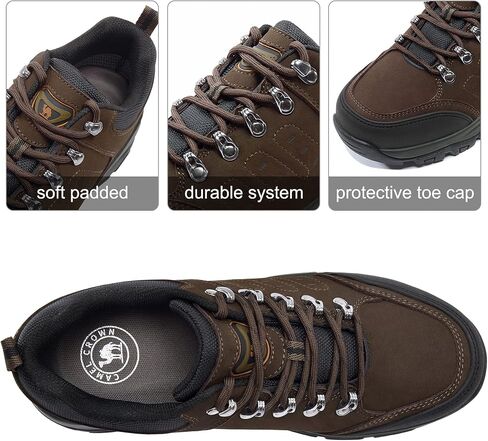 CAMEL CROWN Mens Hiking Shoes Waterproof Comfortable Work Shoes for Men Walking Outdoors Low-Cut Work Boots for Men in Saudi Arabia
