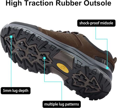 CAMEL CROWN Mens Hiking Shoes Waterproof Comfortable Work Shoes for Men Walking Outdoors Low-Cut Work Boots for Men in Saudi Arabia