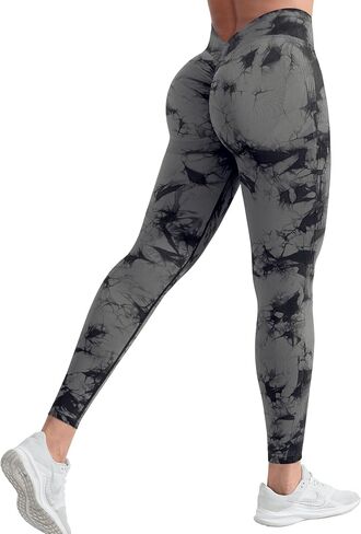YEOREO Liz Scrunch Workout Leggings for Women High Waisted Butt Lifting V Back Waist Seamless Gym Yoga Leggings in Saudi Arabia