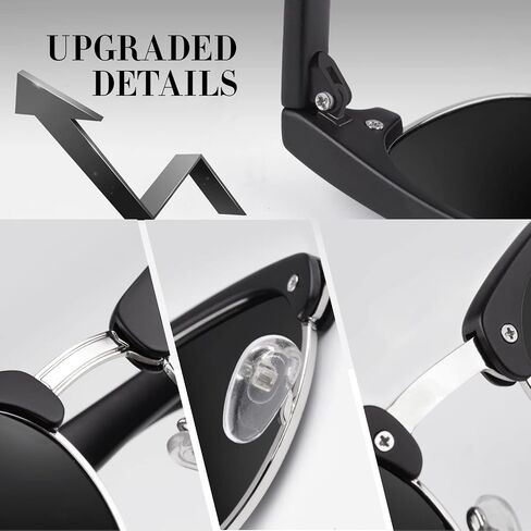 LINVO Polarized Semi Rimless Sunglasses for Men Women, Classic Retro Shades Half Frame Driving Sun Glasses UV Protection in Kuwait