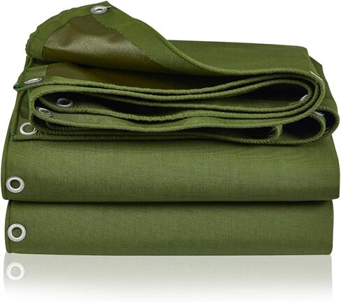 Tarp Canvas,Heavy Duty Waterproof for Outdoors, Truck, Water Resistant, UV Resistant Tarpaulin Cover for Car Boat Camping Firewood Woodpile(6.6 x 4.9 Feet) in Kuwait