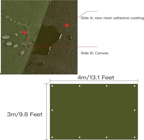 Tarp Canvas,Heavy Duty Waterproof for Outdoors, Truck, Water Resistant, UV Resistant Tarpaulin Cover for Car Boat Camping Firewood Woodpile(6.6 x 4.9 Feet) in Kuwait