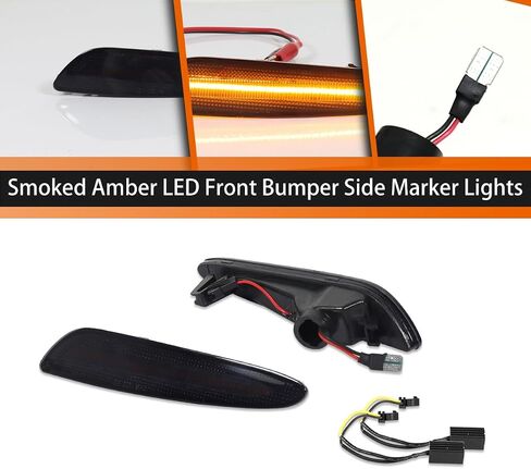 ADIIL For 2003-2006 Mercedes W211 E-Class Smoked Lens Amber LED Front Bumper Side Marker Lights in Kuwait